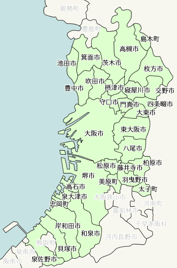 大阪対応エリア地図
